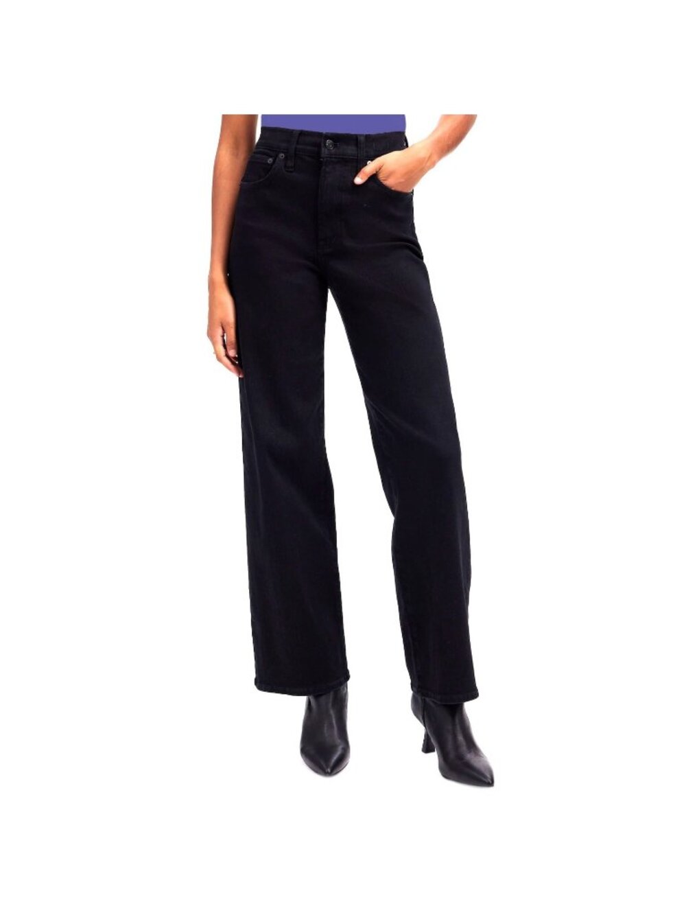Madewell The Perfect Vintage Wide Leg Jean Black Wide Leg Women's Size 32P